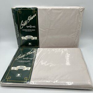 Bill Blass Full Sheets Fitted Flat Solid Pale Pink Cotton Vintage Springmaid